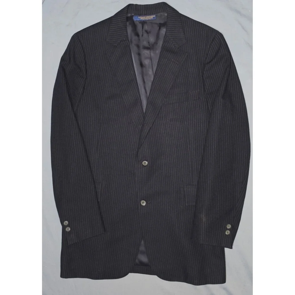 Brooks Brothers Brooksgate‎ Charcoal Pinstripe Wool 3 Button Jacket Suit 41XL
